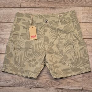 TSPTR Zuma Green Aloha Olive Floral Beach‎ Sz 32 Mens Cargo Casual Shorts NEW